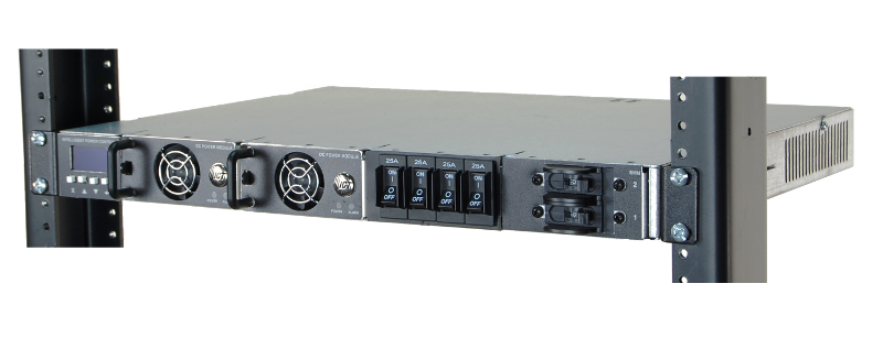 ICT Intelligent 1U Power Shelf with Single-Breaker Battery Management Module and 12VDC 700W DC Converter Module (--48V)