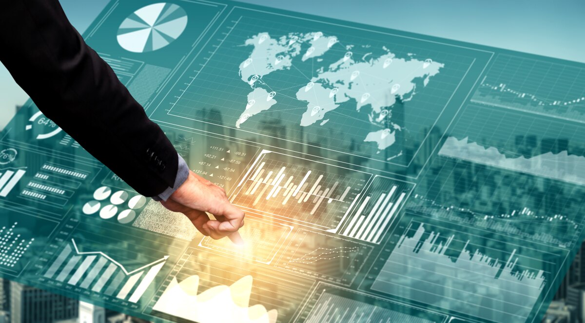 A graphic representation of network performance monitoring software.